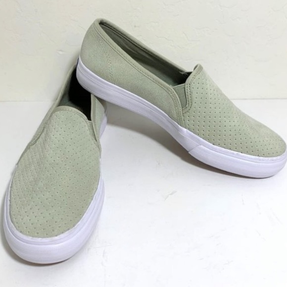 Keds Double Decker Perf Suede Mint Sage Green Sneakers Size 7.5 NWOT Dreamfoam - Picture 3 of 8